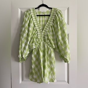 Vici - Green Gingham Romper